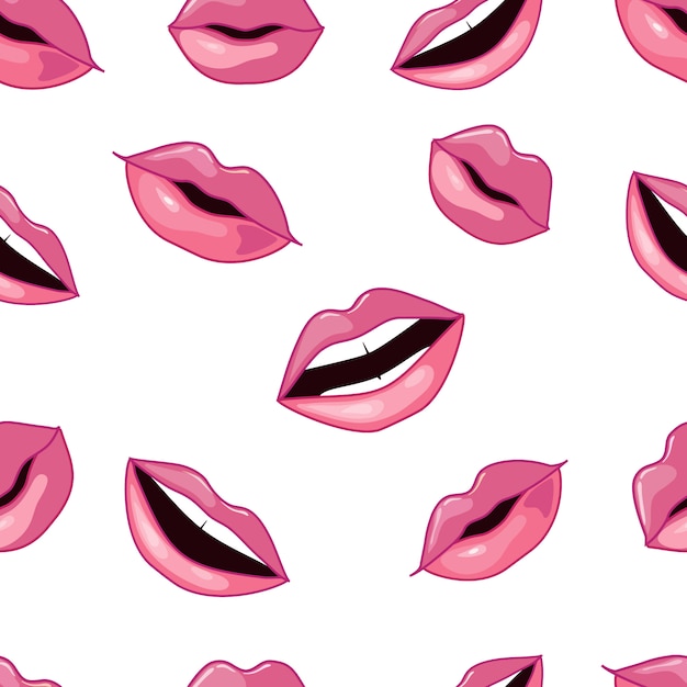 Labios de color rosa sin patrón.