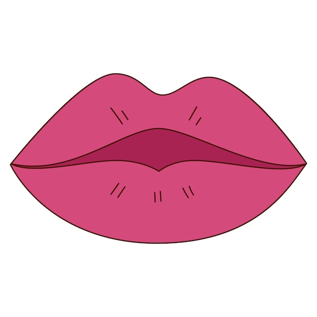 Labios dibujados a mano para el día de San Valentín Elementos de diseño para carteles tarjetas de felicitación pancartas e invitaciones