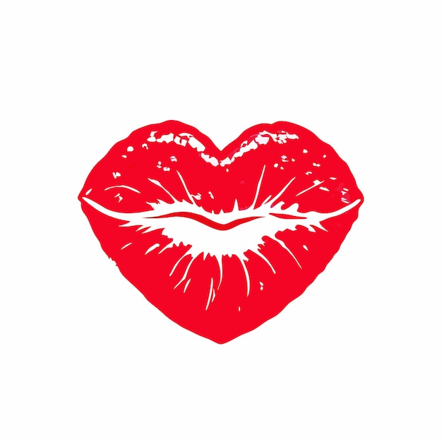 Labios femeninos en forma de corazón Ilustración vectorial 13