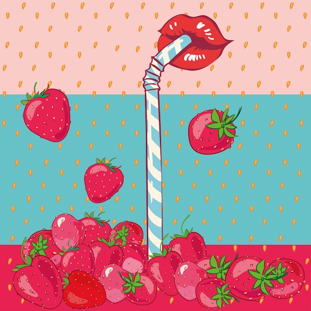 Labios y fresas