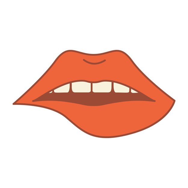 Los labios hippies de dibujos animados el día de San Valentín