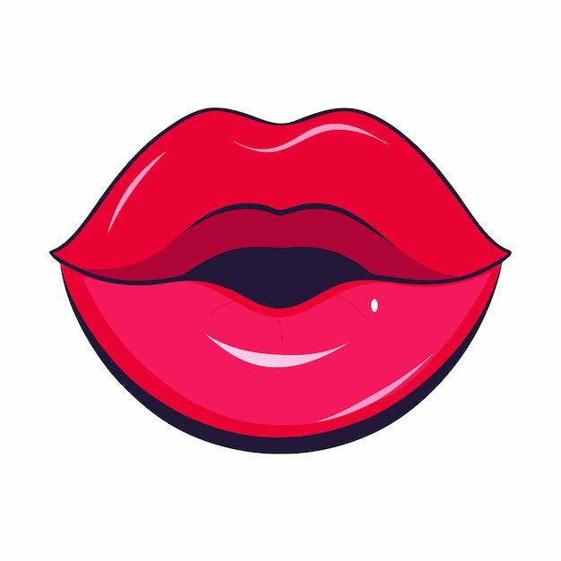 Labios húmedos en estilo pop art Mujeres con la boca medio abierta 11