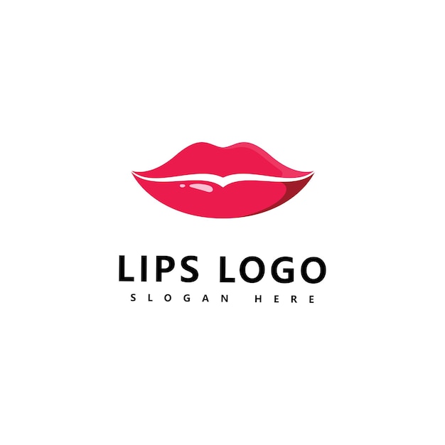 Labios logo belleza, labios sexy ilustración vectorial