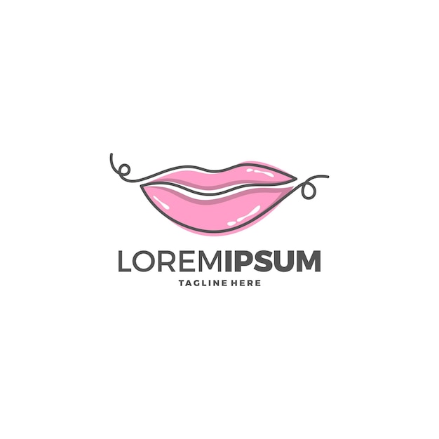 Labios logo belleza, labios sexy ilustración vectorial