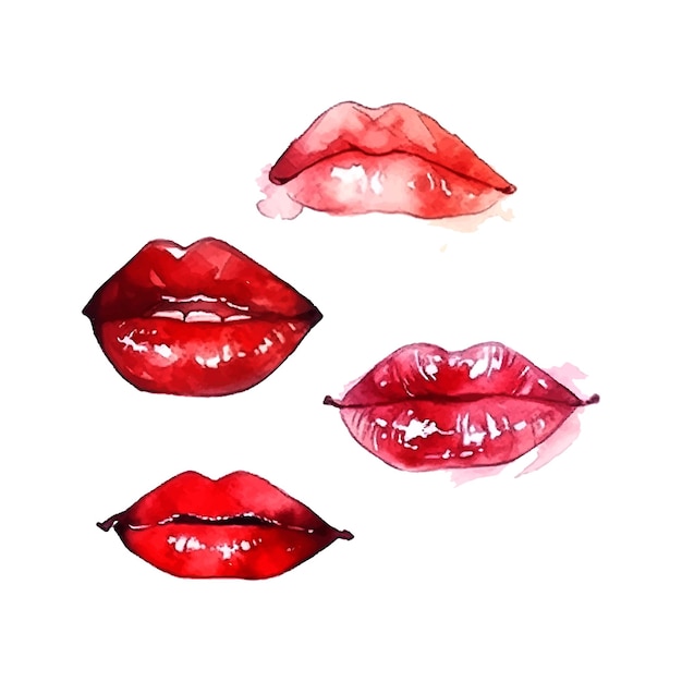 Labios modernos acuarela gran diseño para cualquier propósito hermosa ilustración abstracta con labios rosados