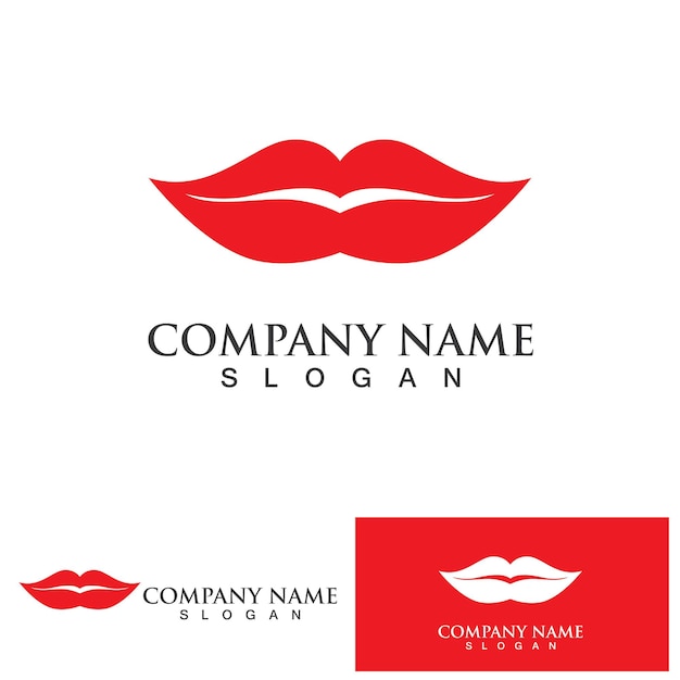Labios mujer logo y símbolo vector
