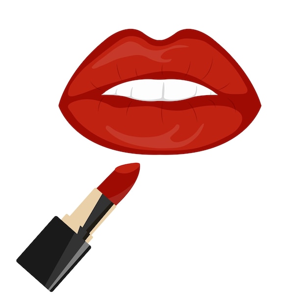 Vector labios y pintalabios