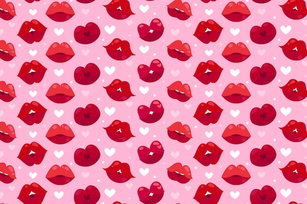 Los labios planos golpean los labios rojos