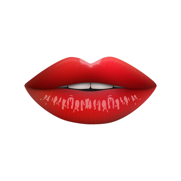 Labios rojos aislados