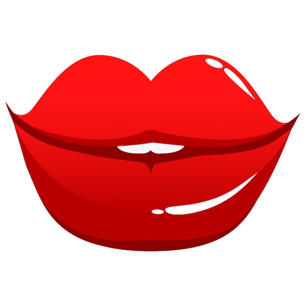 Los labios rojos femeninos Una boca de una mujer Ilustración vectorial