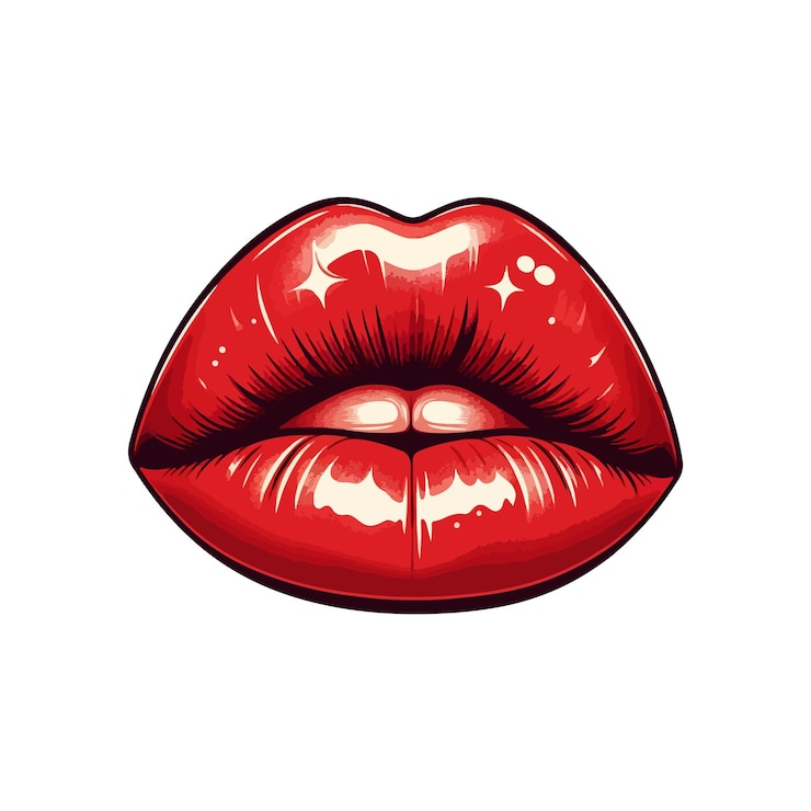 Vector los labios rojos han generado una imagen