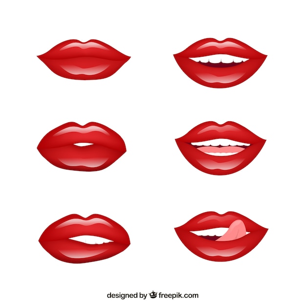 Vector labios rojos