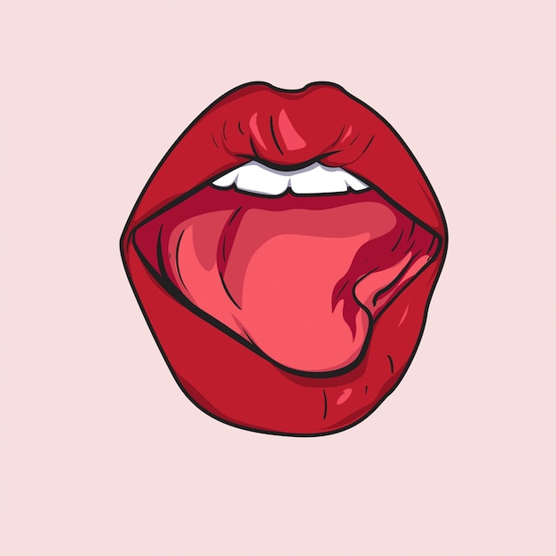 Los labios rojos.