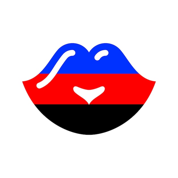 Vector labios de símbolo con bandera orgullo lgbt