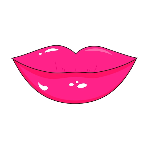 Labios sonrientes brillantes sexy en estilo pop art Icono de boca femenina