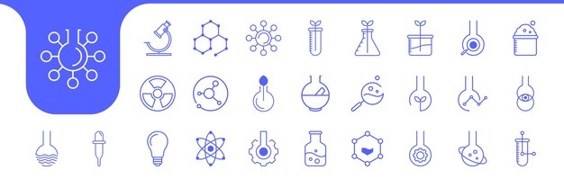 Vector laboratorio de ciencia icono colección diseño vecto