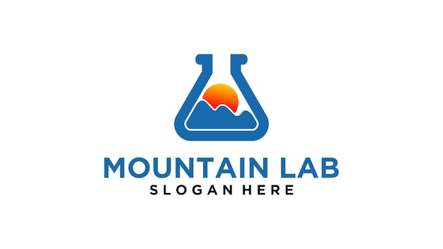 Laboratorio con diseño de logotipo de montaña