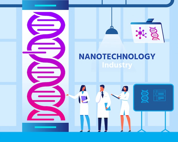 Vector laboratorio de ingeniería genética en nanotecnología