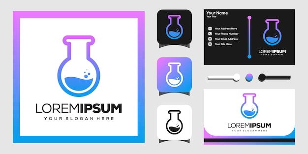 laboratorio logo diseño vector premium