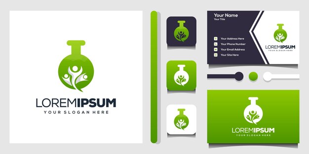 laboratorio y personas diseño de logotipo moderno