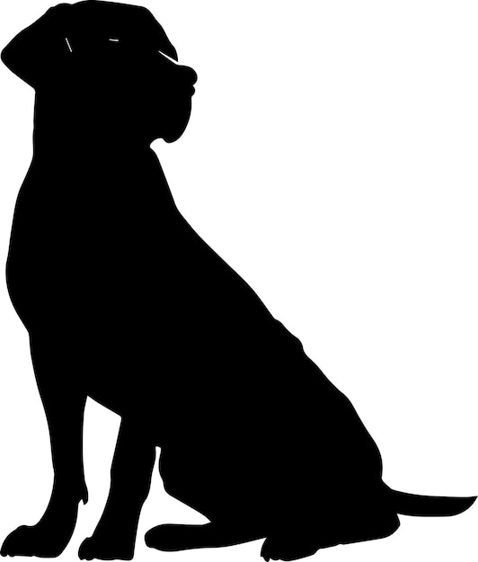 Labrador Dog Vector silueta Ilustración color negro