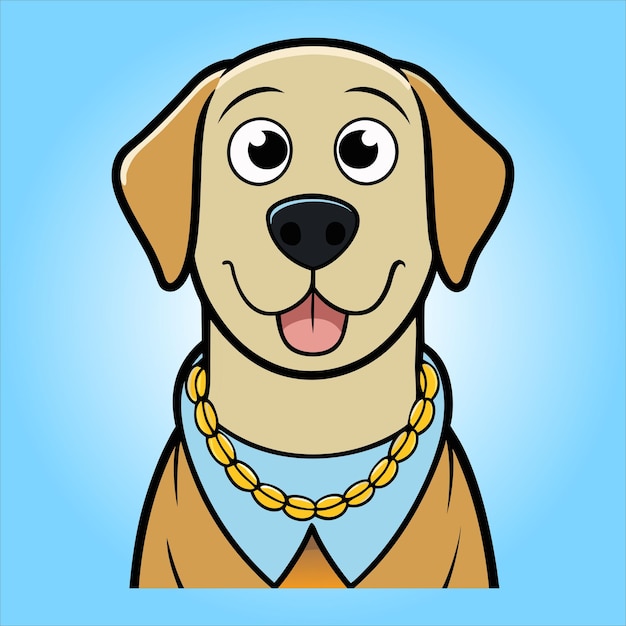Labrador lindo con un collar de dibujos animados