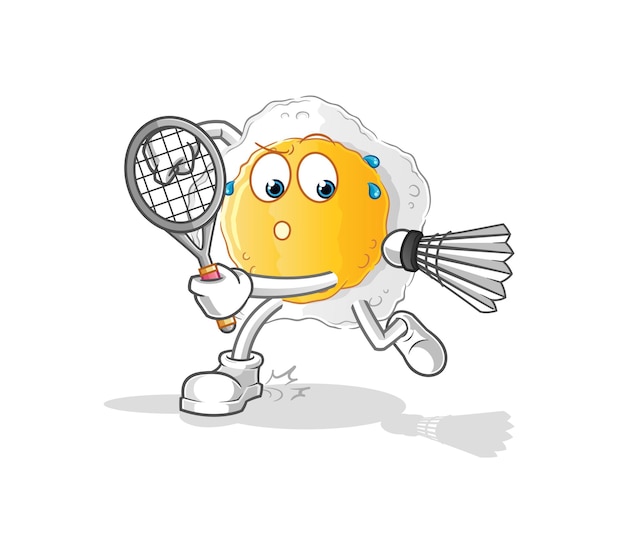 Lado soleado para arriba jugando ilustración de bádminton. vector de personaje