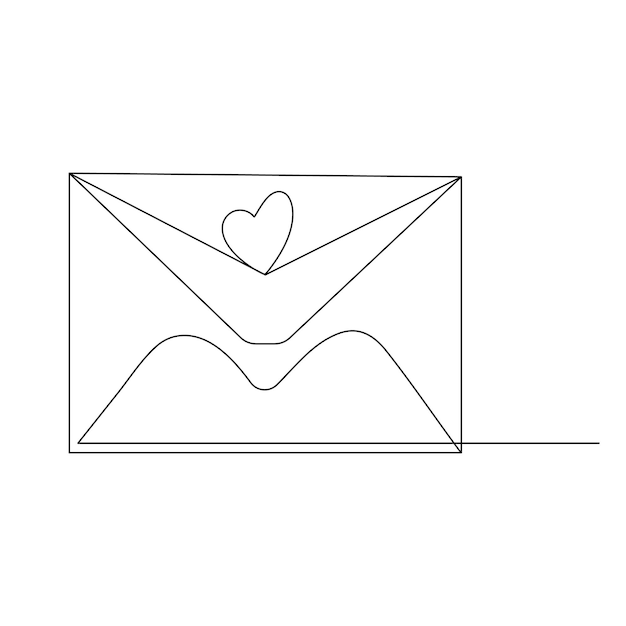 Ladrillo de amor con dibujo continuo de una línea de ilustración vectorial de contorno