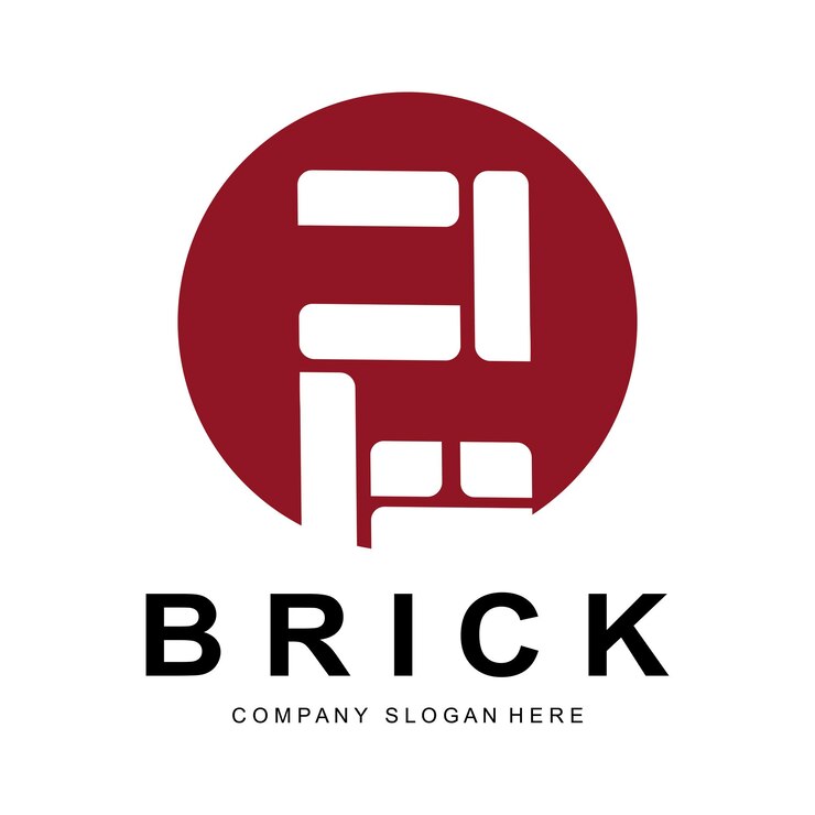 Vector ladrillos logo diseño material piedra ilustración vector edificio construcción icono
