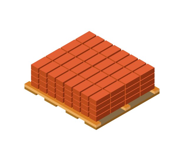 Ladrillos en la plataforma isométrica.