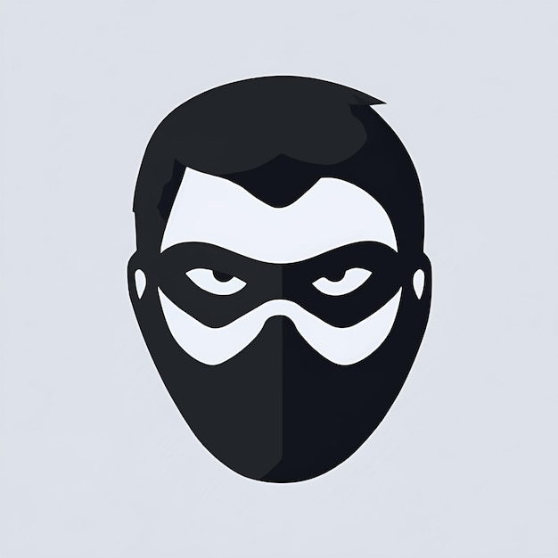 Vector ladrón enmascarado criminal hombre cara ladrón icono bandido el estilo de ilustración vectorial es un símbolo icónico plano