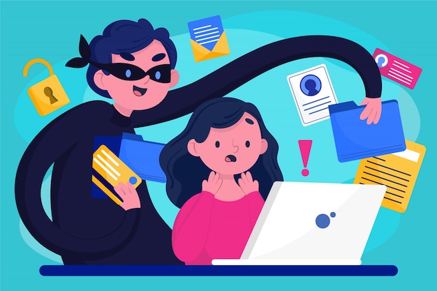 Ladrón robando datos de usuarios