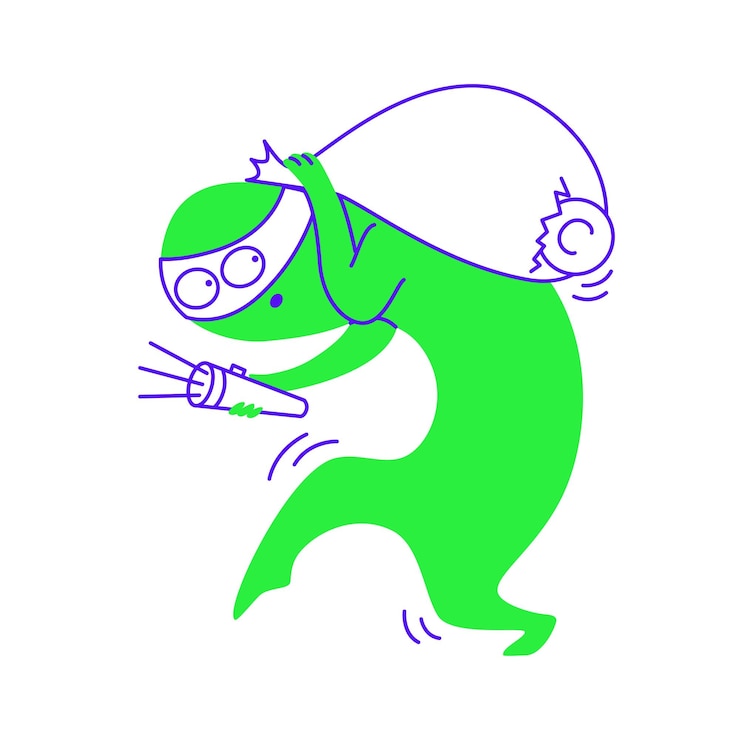 Vector ladrón robando dinero