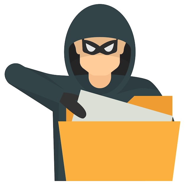 Ladrón tratando de romper la puerta con un concepto de palanca, rompiendo el diseño vectorial de Master Lock