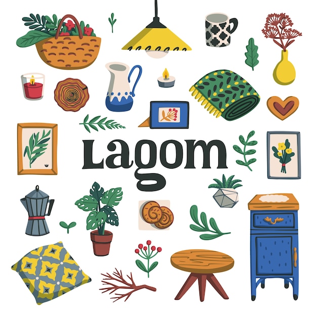 Lagom - Concepto de estilo de vida escandinavo.