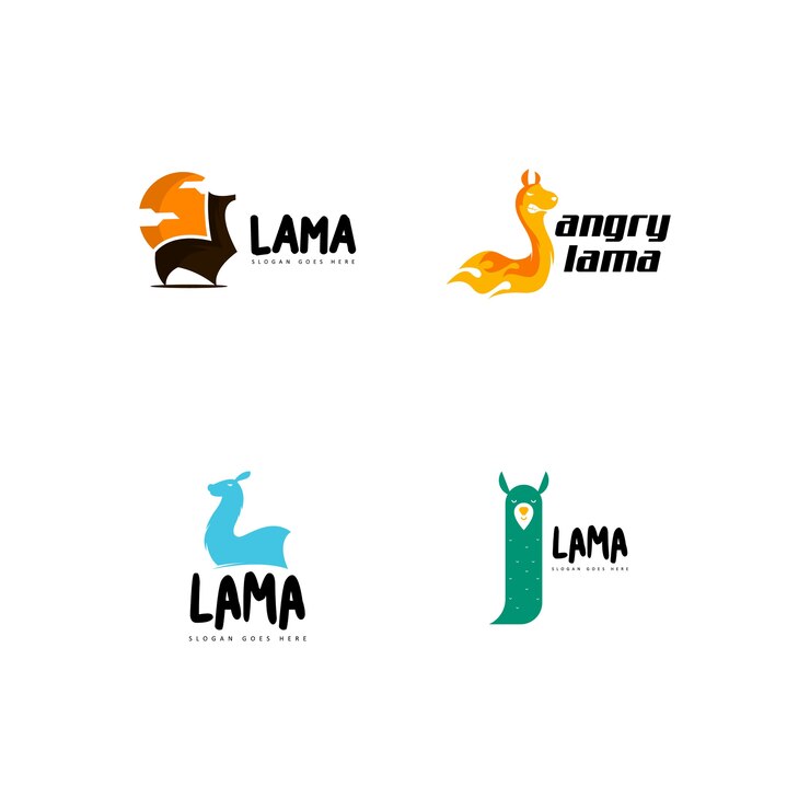 Vector lama logo set vector