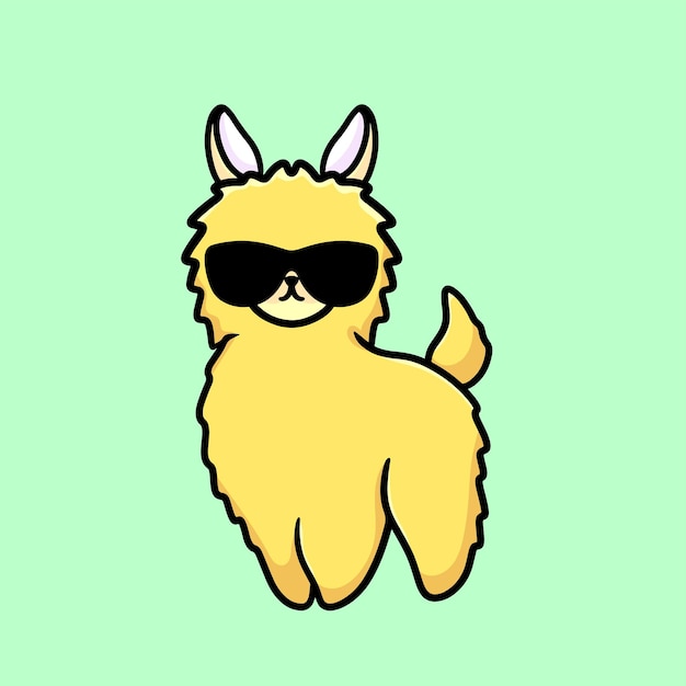Lamma Personaje Dibujos Animados Mascota Diseño Plano Lindo Divertido Divertido