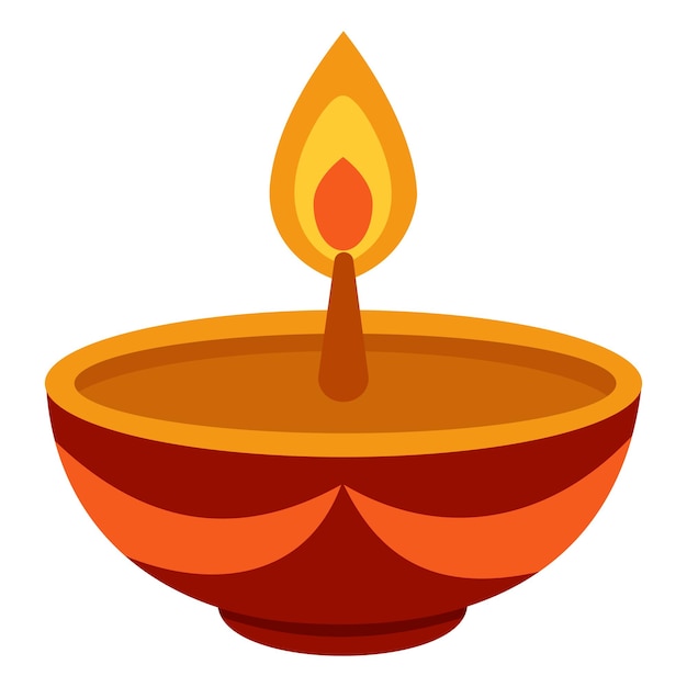 Lámpara de aceite de arcilla iluminada Diiya Lámpara festiva Diwali Cultura india