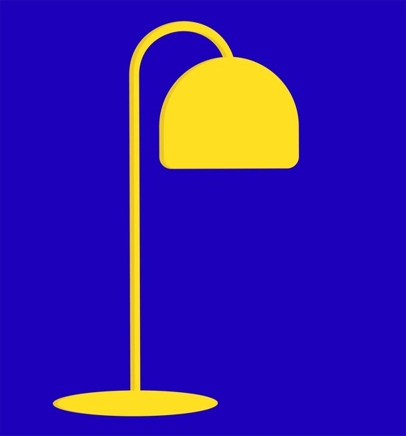 Lámpara amarilla para mesa Vector de ilustración plana para oficina Lámpara de escritorio aislada en un fondo blanco