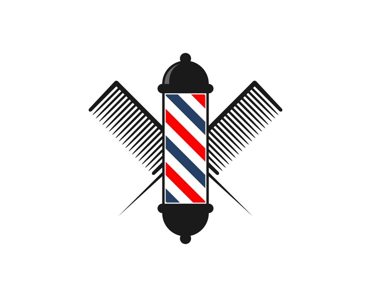 Lámpara de barbería con peine cruzado