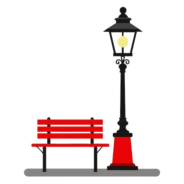 Lámpara de calle de banco vectorial