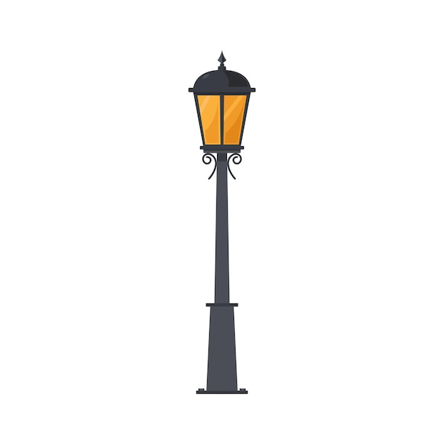 Lámpara de calle vector ilustración lámpara icono plano