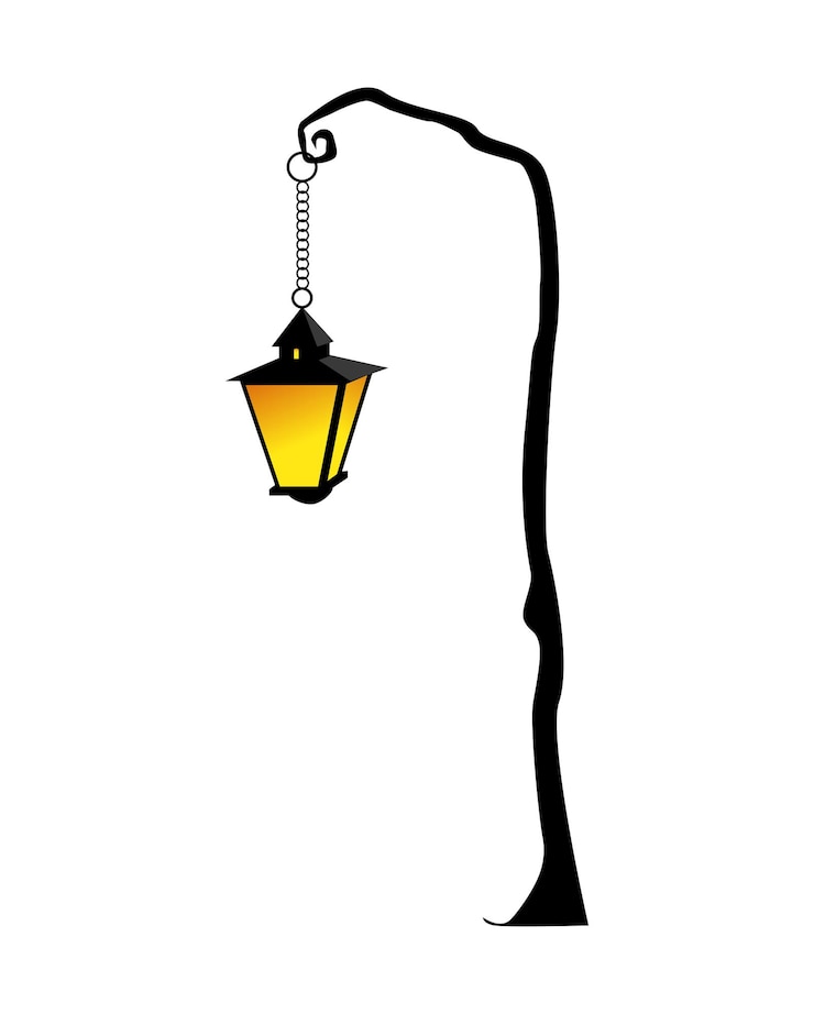 Vector lámpara de calle vintage aislada en blanco ilustración vectorial de una linterna brillante para halloween