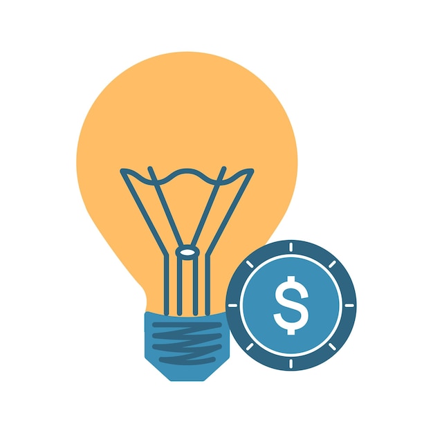 Lámpara eléctrica y bombilla de moneda de dólar bombilla en efectivo estadounidense con filamentos y pago base para