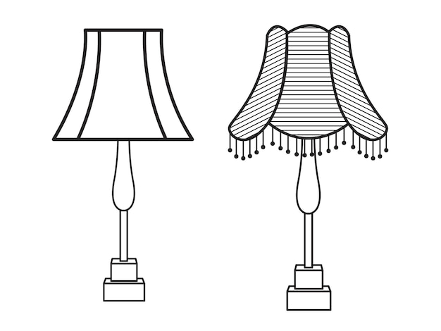 Lámpara elegante Lámpara moderna en el interior del dormitorio Lámparas eléctricas de mesa y de suelo