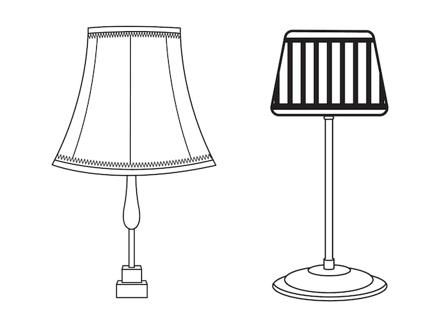Lámpara elegante Lámpara moderna en el interior del dormitorio Lámparas eléctricas de mesa y de suelo