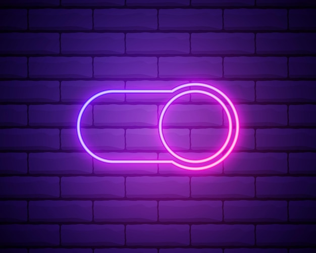 Lámpara de encendido y apagado Luz de neón Botón del interruptor de palanca Ilustración vectorial Ilustración vectorial de luz fluorescente aislada en la pared de ladrillo
