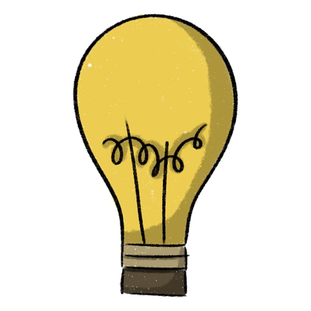 Lámpara de estilo Doodle dibujada a mano con elemento aislado