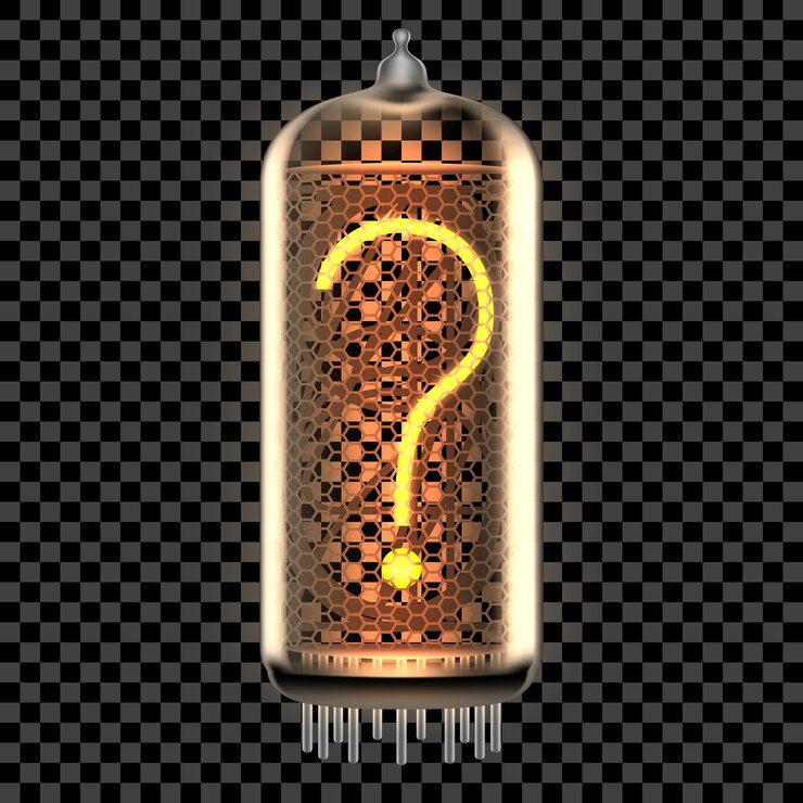 Vector lámpara indicadora de tubo nixie con símbolo