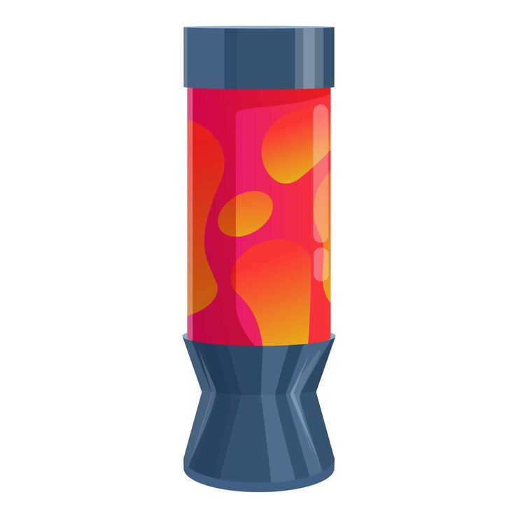 Vector lámpara de lava roja de pie sobre un fondo blanco